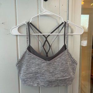 Zyia Luxe Grey Strappy Back Sports Bra - Size M
